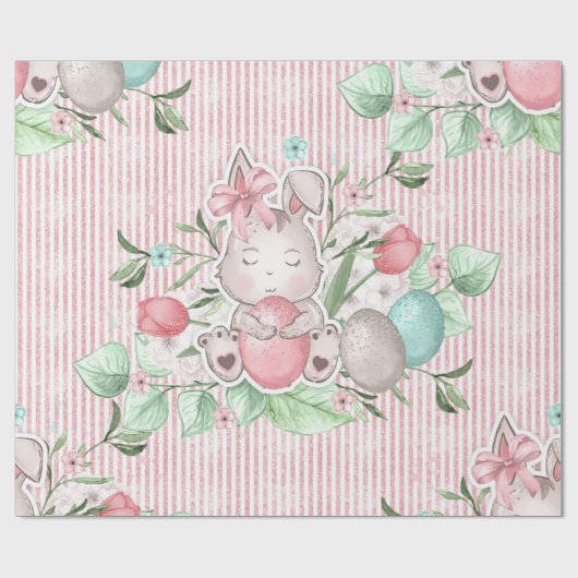 Cute Easter Bunny Cadeaupapier (Vlak)