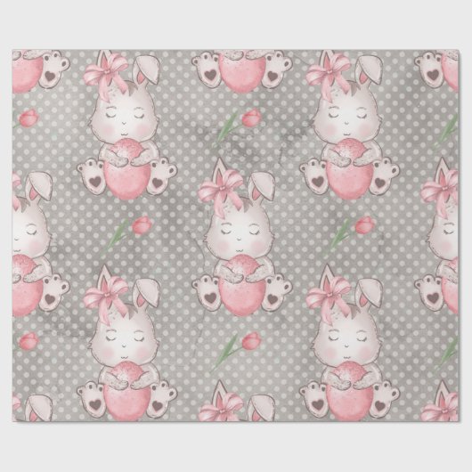 Cute Easter Bunny Cadeaupapier (Vlak)