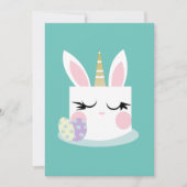 Cute Easter Bunny Cake Unicorn Egg Feestdagenkaart (Voorkant)