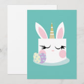 Cute Easter Bunny Cake Unicorn Egg Feestdagenkaart (Voorkant / Achterkant)