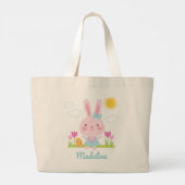 Cute Easter Bunny Canvas tas (Achterkant)