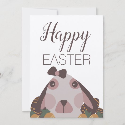 Cute Easter Bunny Chocolate Brown Holiday Kaart (Voorkant)