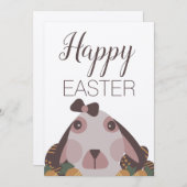 Cute Easter Bunny Chocolate Brown Holiday Kaart (Voorkant / Achterkant)
