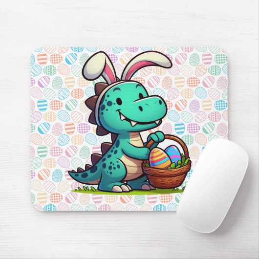 Cute, Easter bunny dinosaur Mouse Pad Muismat (Met muis)