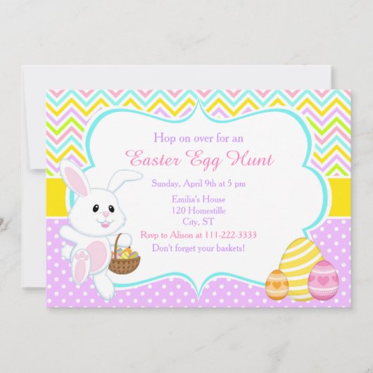 Cute Easter Bunny Easter Hunt Kaart (Voorkant)