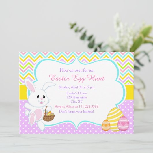 Cute Easter Bunny Easter Hunt Kaart (Staand voorkant)