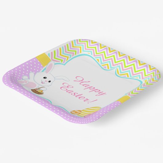 Cute Easter Bunny Easter Hunt Papieren Bordje (Gebogen)
