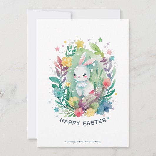 Cute Easter Bunny-Egg Hunt & Brunch Invite Kaart (Achterkant)