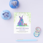 Cute Easter Bunny Egg Hunt en Brunch Flyer (Enkel)
