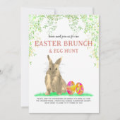 Cute Easter Bunny Egg Hunt en Brunch Kaart (Voorkant)