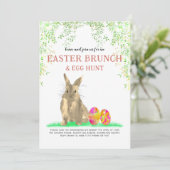 Cute Easter Bunny Egg Hunt en Brunch Kaart (Staand voorkant)