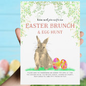 Cute Easter Bunny Egg Hunt en Brunch Kaart
