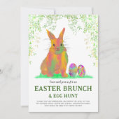 Cute Easter Bunny Egg Hunt en Brunch Kaart (Voorkant)
