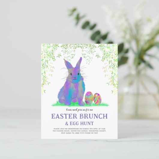Cute Easter Bunny Egg Hunt en Brunch Paars (Staand voorkant)