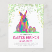 Cute Easter Bunny Egg Hunt en Brunch Pink Flyer (Voorkant)