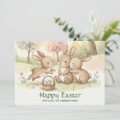 Cute Easter Bunny Egg Hunt & Picnic Feestdagenkaart (Staand voorkant)