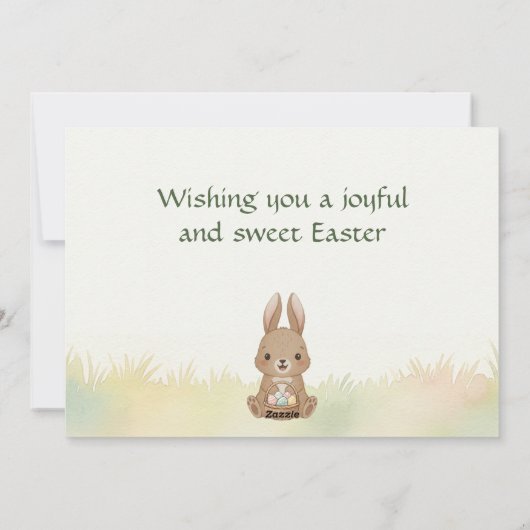 Cute Easter Bunny Egg Hunt & Picnic Feestdagenkaart (Achterkant)