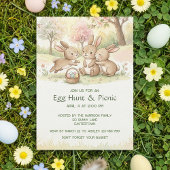 Cute Easter Bunny Egg Hunt & Picnic Party Kaart