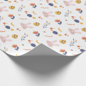Cute Easter Bunny Egg Spring Floral Pattern Cadeaupapier (Hoek)