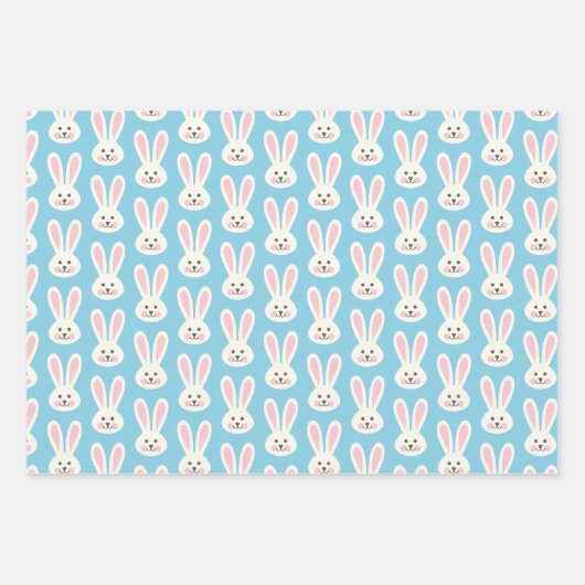 Cute Easter Bunny Eggs Flowers Inpakpapier Vel (Voorkant 3)