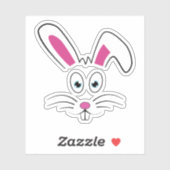 Cute Easter Bunny Face Sticker (Vel)