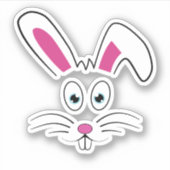 Cute Easter Bunny Face Sticker (Voorkant)