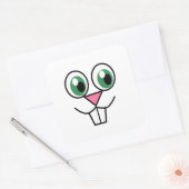 Cute Easter Bunny Face Vierkante Sticker (Envelop)