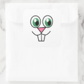Cute Easter Bunny Face Vierkante Sticker (Tas)