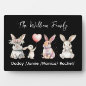 Cute Easter Bunny Family Plaque – Personalized Fotoplaat (voorkant)