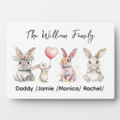 Cute Easter Bunny Family Plaque – Personalized  Fotoplaat (voorkant)