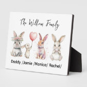 Cute Easter Bunny Family Plaque – Personalized  Fotoplaat (Zijkant)