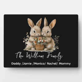Cute Easter Bunny Family Plaque – Personalized  Fotoplaat