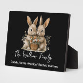 Cute Easter Bunny Family Plaque – Personalized Fotoplaat (Zijkant)