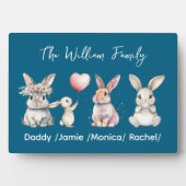 Cute Easter Bunny Family Plaque – Personalized Fotoplaat (voorkant)