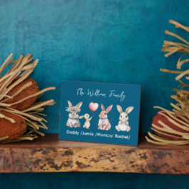Cute Easter Bunny Family Plaque – Personalized  Fotoplaat