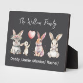 Cute Easter Bunny Family Plaque – Personalized  Fotoplaat (Zijkant)