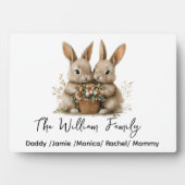 Cute Easter Bunny Family Plaque – Personalized  Fotoplaat (voorkant)