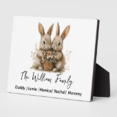 Cute Easter Bunny Family Plaque – Personalized Fotoplaat (Zijkant)