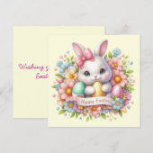 Cute Easter Bunny Feestdagenkaart (Voorkant / Achterkant)