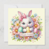Cute Easter Bunny Feestdagenkaart (Voorkant)