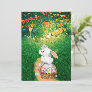 Cute Easter Bunny Flat Wenskaart Kaart