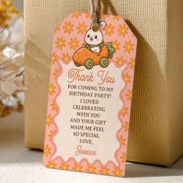 Cute Easter Bunny Floral 1st Birthday Thank You  Cadeaulabel
