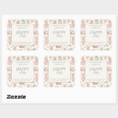 Cute Easter Bunny Floral Pattern Candle Label (Vel)