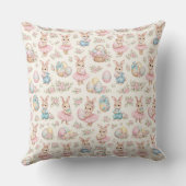 Cute Easter Bunny Floral Pattern - Pastel Spring  Kussen (Achterkant)