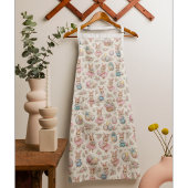 Cute Easter Bunny Floral Pattern - Pastel Spring  Schort