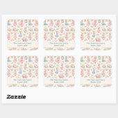 Cute Easter Bunny Floral Pattern - Pastel Spring  Vierkante Sticker (Vel)