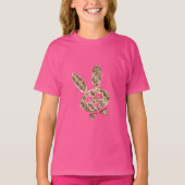 Cute Easter Bunny Gold Kijk uit T-shirt (Voorkant)