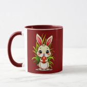 Cute Easter Bunny Holding Egg - caneca Mok (Links)