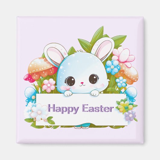 Cute Easter Bunny Holiday Magneet (Voorkant)