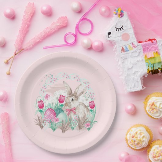 Cute Easter bunny Holiday Papieren Bordje (Feest)